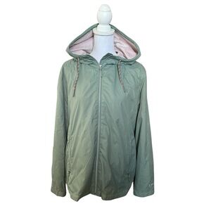 Green Hooded Windbreaker